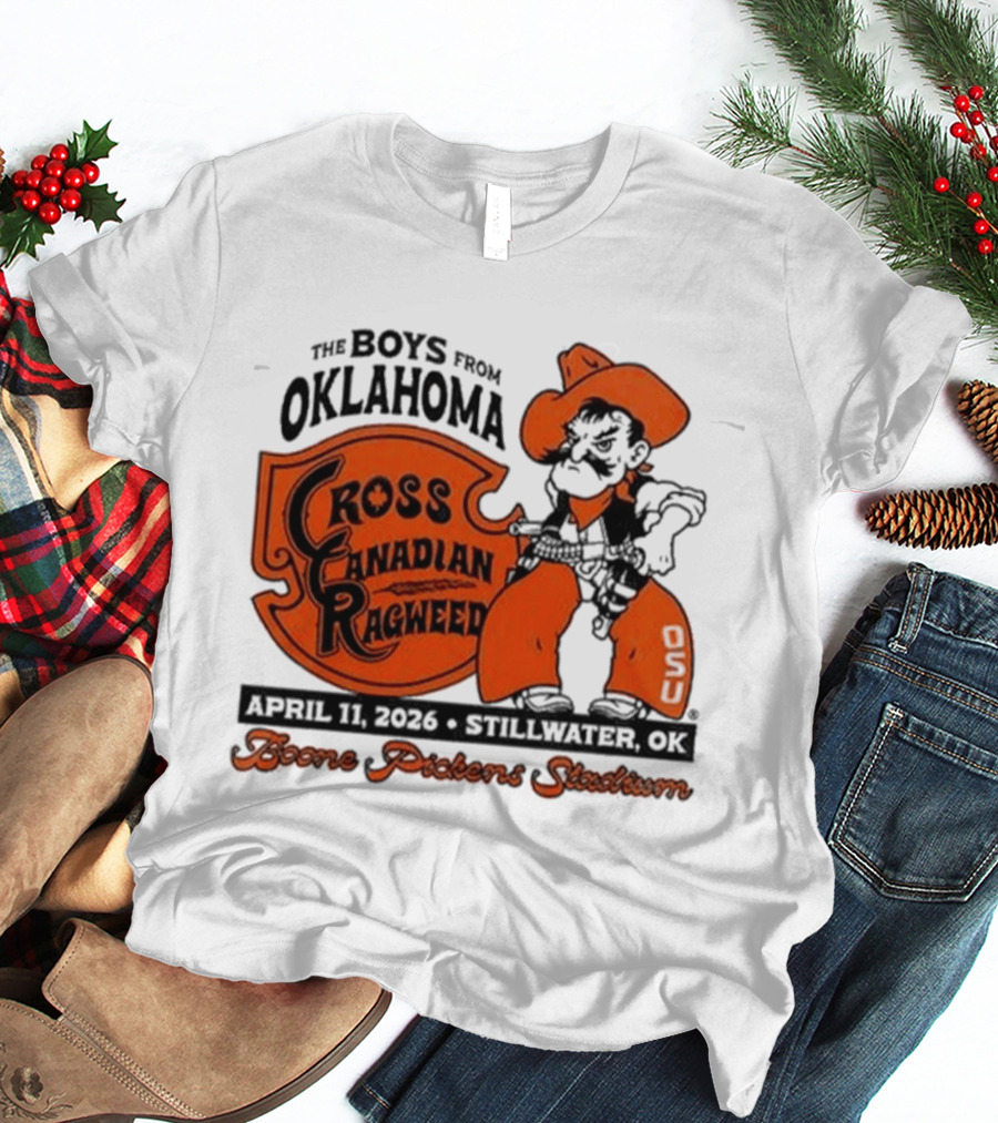 Oklahoma State Cowboys Cross Canadian Ragweed Tour 2026 Stillwater Boone Pickens Stadium T-Shirt