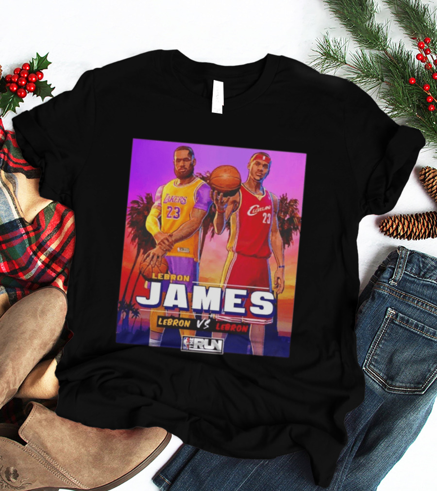 LeBron James Lakers Vs Cleveland The Run NBA Matchup T-Shirt