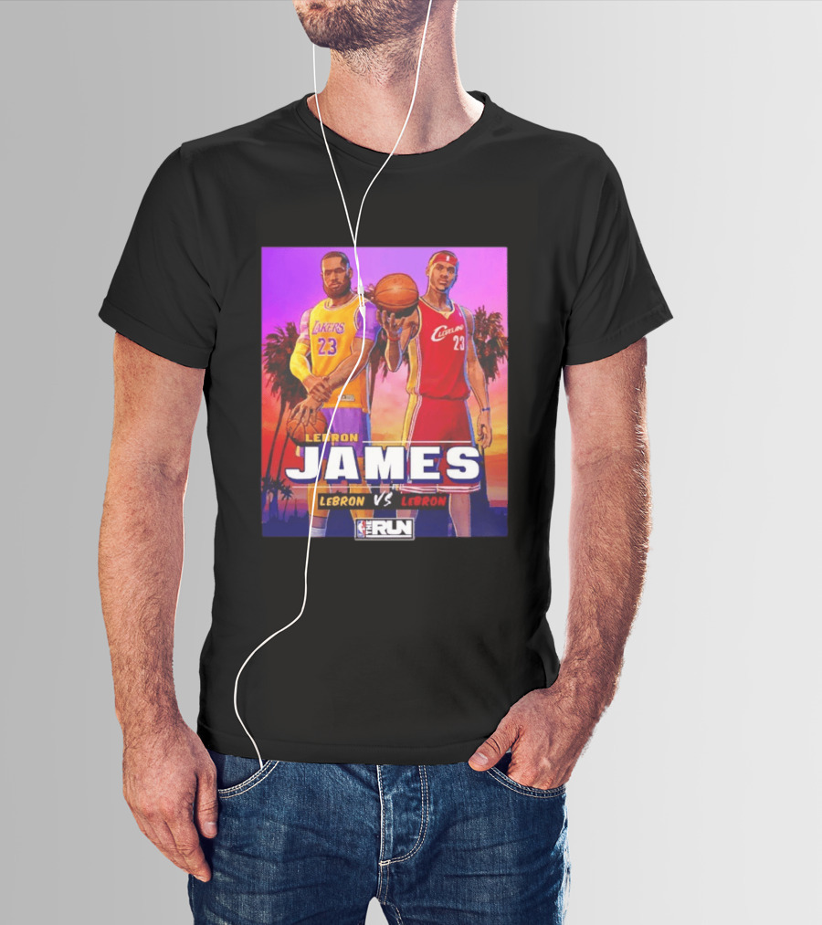 LeBron James Lakers Vs Cleveland The Run NBA Matchup T-Shirt
