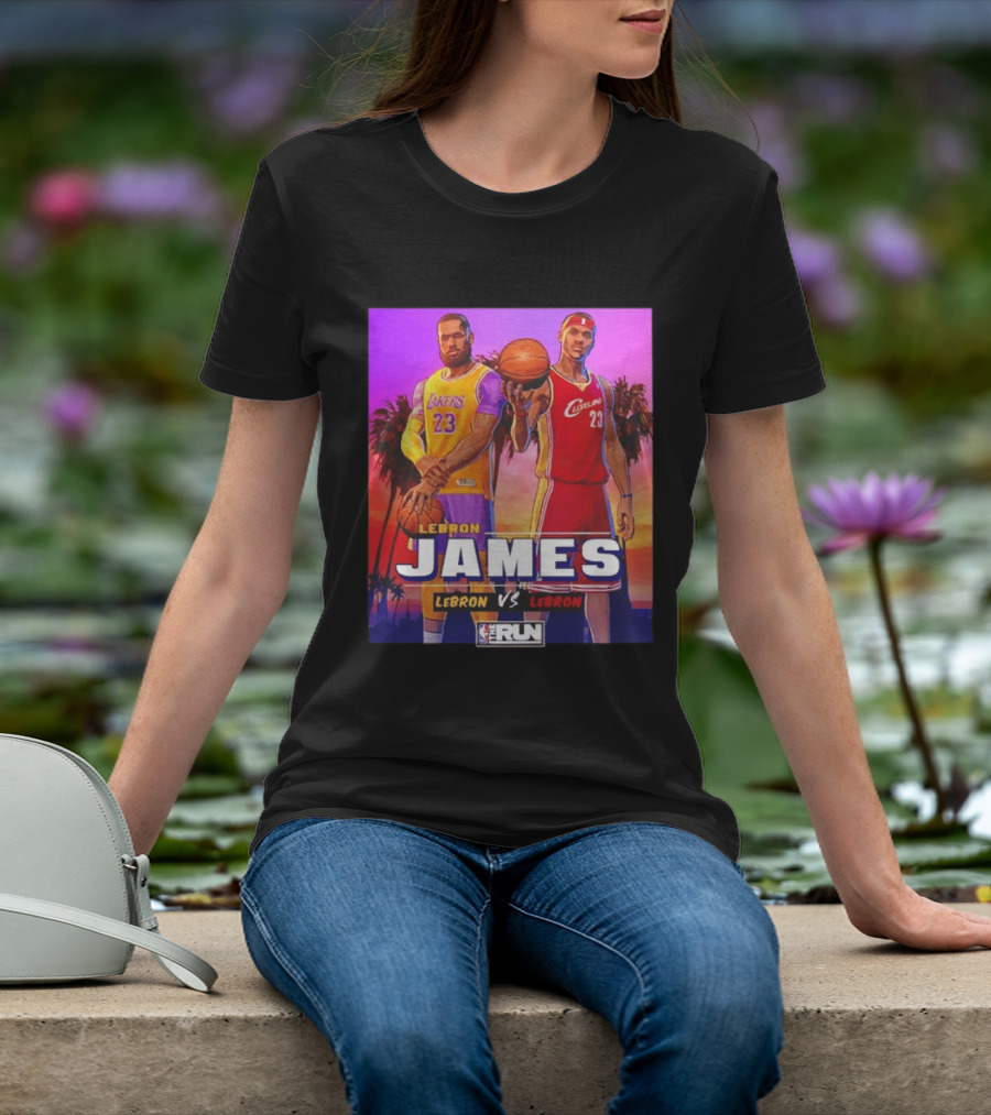 LeBron James Lakers Vs Cleveland The Run NBA Matchup T-Shirt