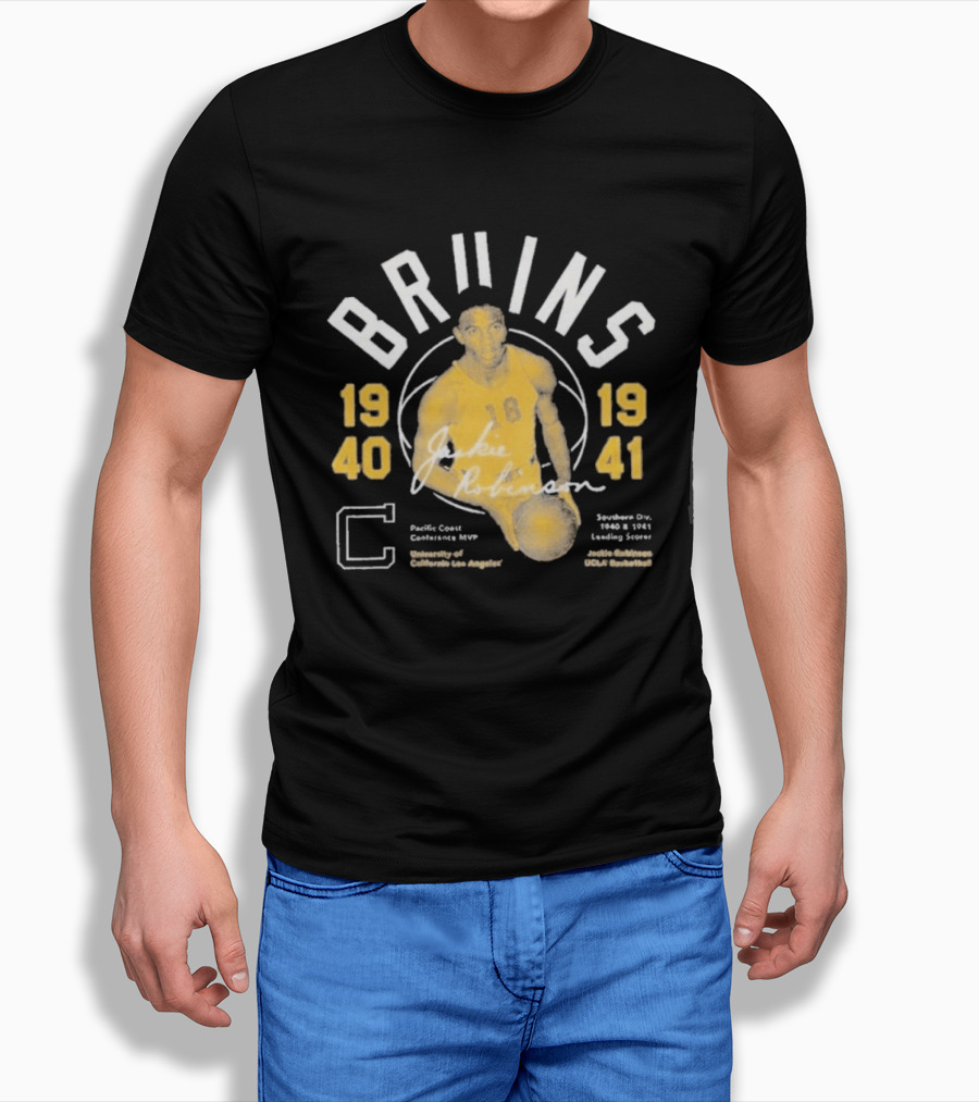 UCLA Bruins Jackie Robinson 1940 1941 Pacific Coast Conference Basketball Leading Scorer T-Shirt