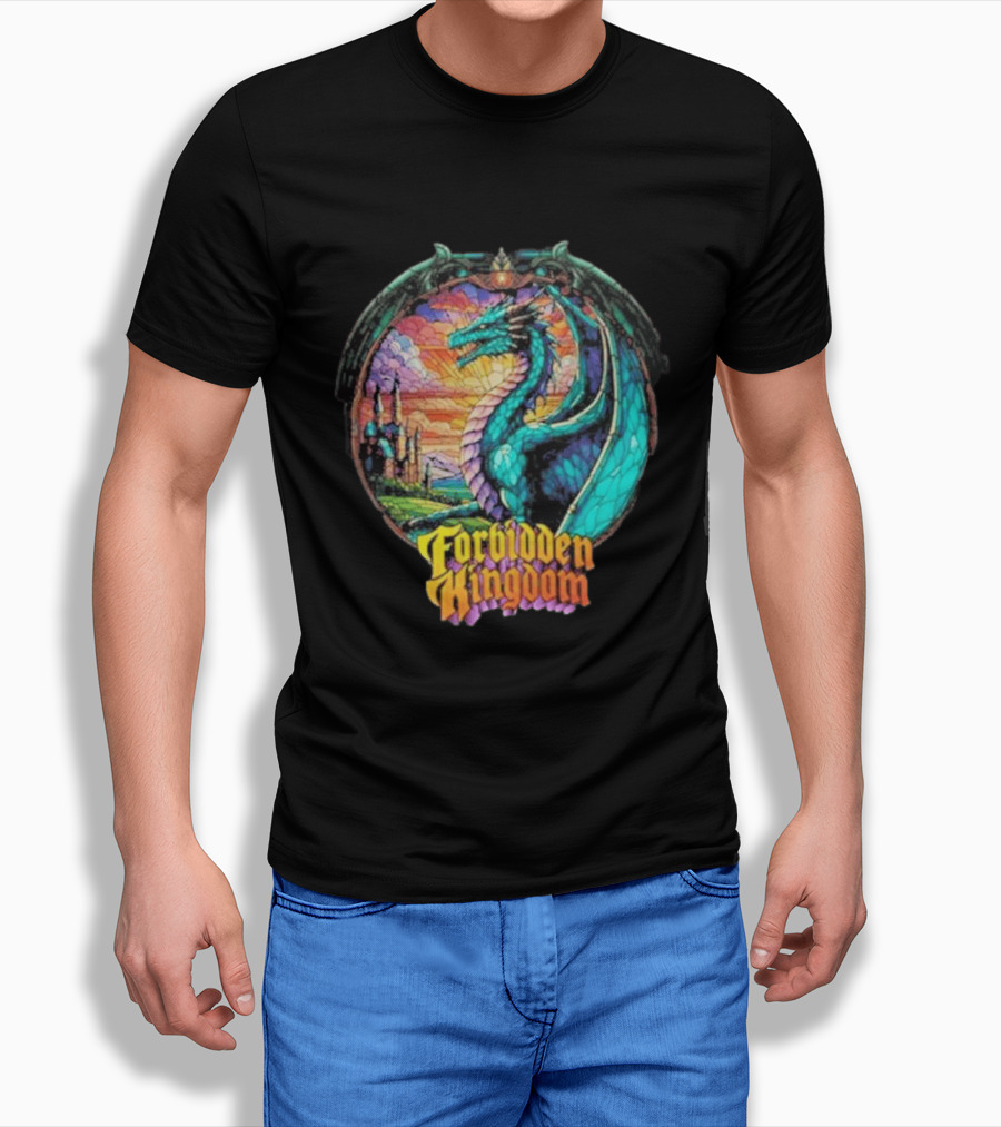 Forbidden Kingdom 2026 Divine Dragon Stained Glass Castle Fantasy T-Shirt