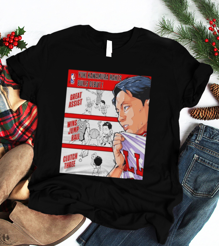 Yuki Kawamura Makes Bulls Debut Great Assist Jump Ball Clutch Three T-Shirt