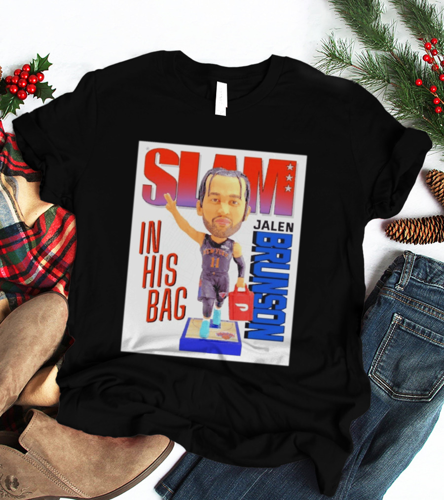 Slam Jalen Brunson New York Knicks In His Bag Big Bobblehead T-Shirt
