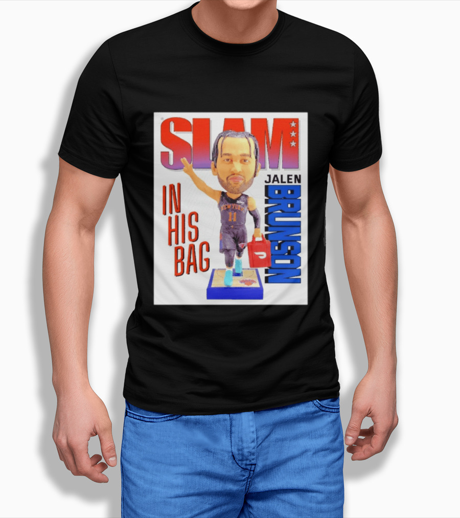 Slam Jalen Brunson New York Knicks In His Bag Big Bobblehead T-Shirt