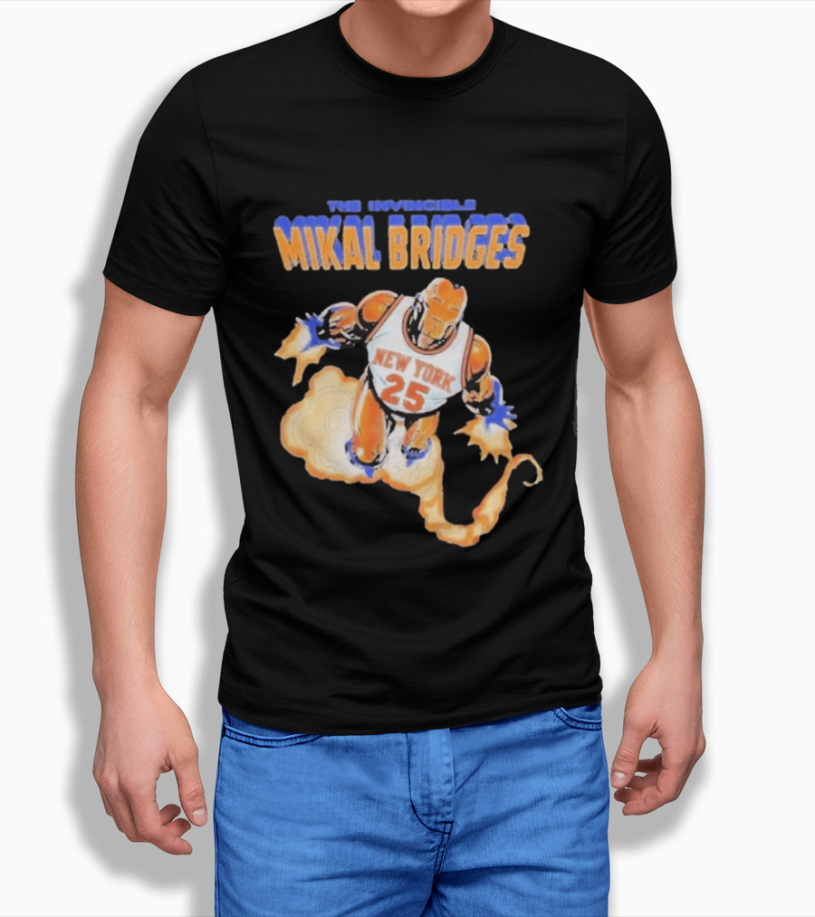 New York Knicks Mikal Bridges Iron Man 25 The Invincible T-Shirt