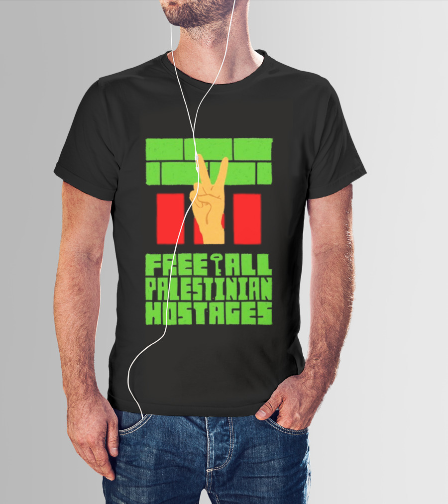 Celebrate Freedom Free All Palestinian Hostages Victory Hand T-Shirt