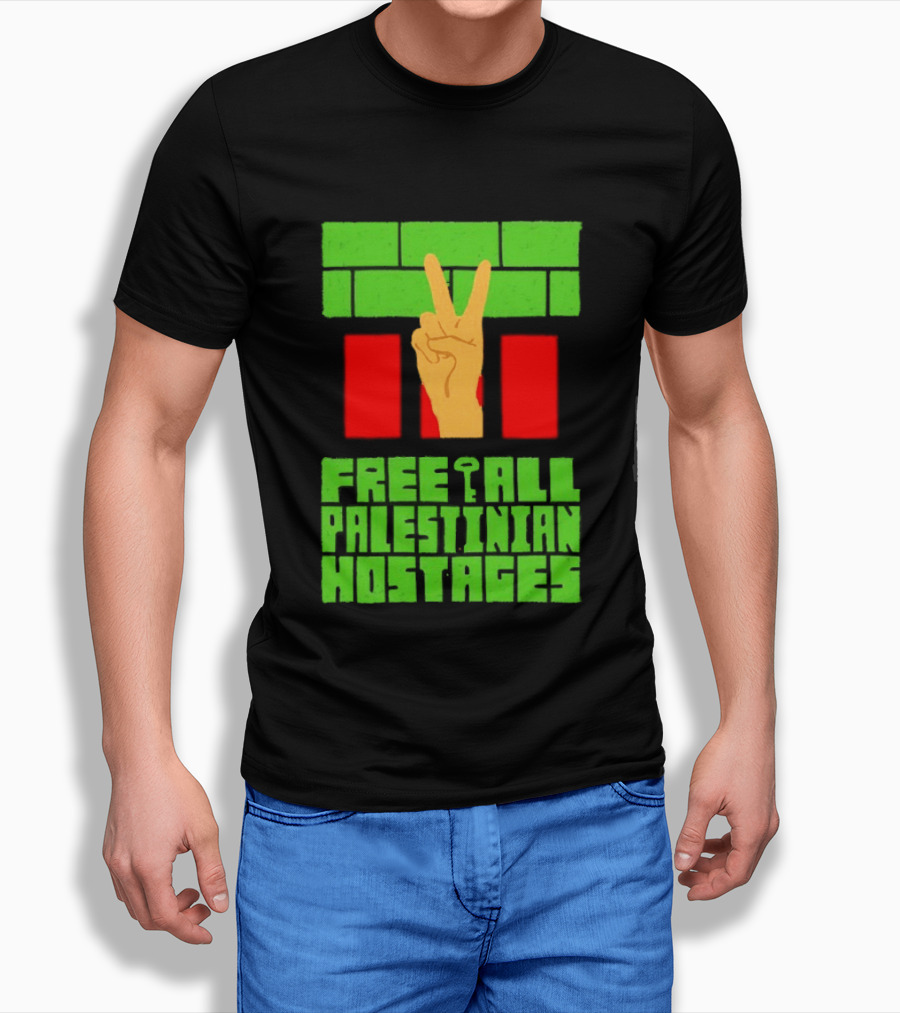 Celebrate Freedom Free All Palestinian Hostages Victory Hand T-Shirt