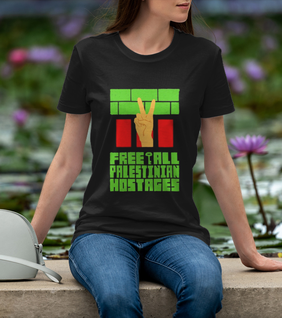 Celebrate Freedom Free All Palestinian Hostages Victory Hand T-Shirt