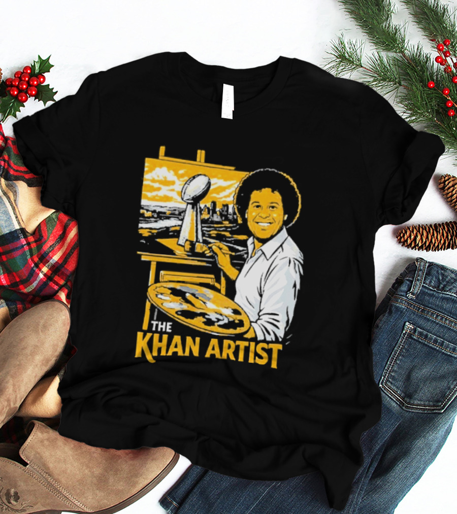 The Khan Artist Pittsburgh Draft Football Trophy Painter T-Shirt