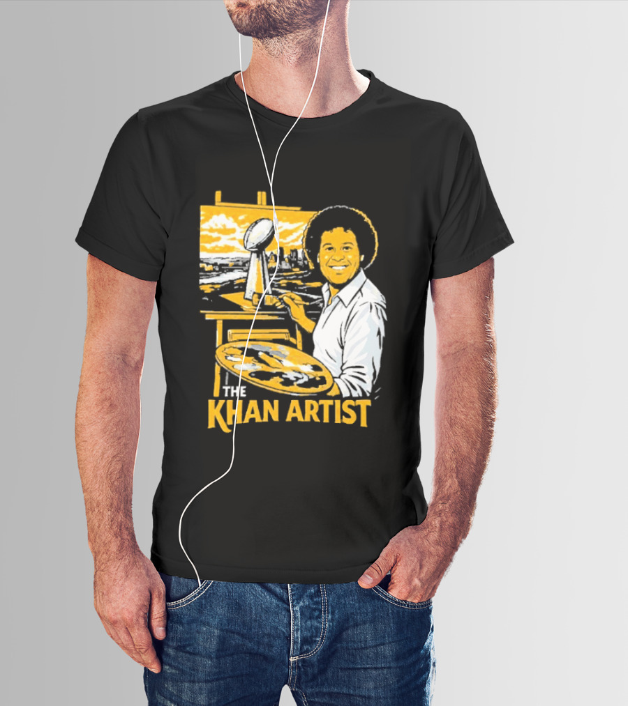 The Khan Artist Pittsburgh Draft Football Trophy Painter T-Shirt
