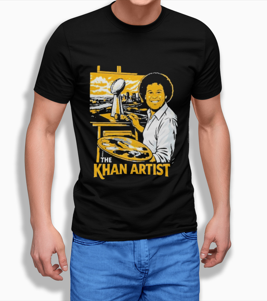 The Khan Artist Pittsburgh Draft Football Trophy Painter T-Shirt