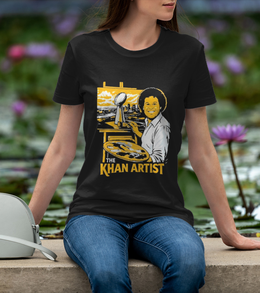 The Khan Artist Pittsburgh Draft Football Trophy Painter T-Shirt