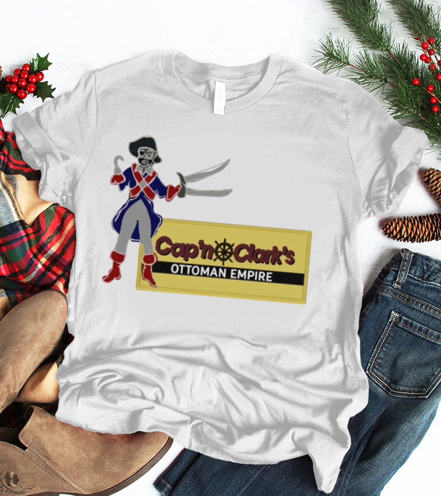 Cap'n Clark's Ottoman Empire Pirate With Crossed Swords T-Shirt