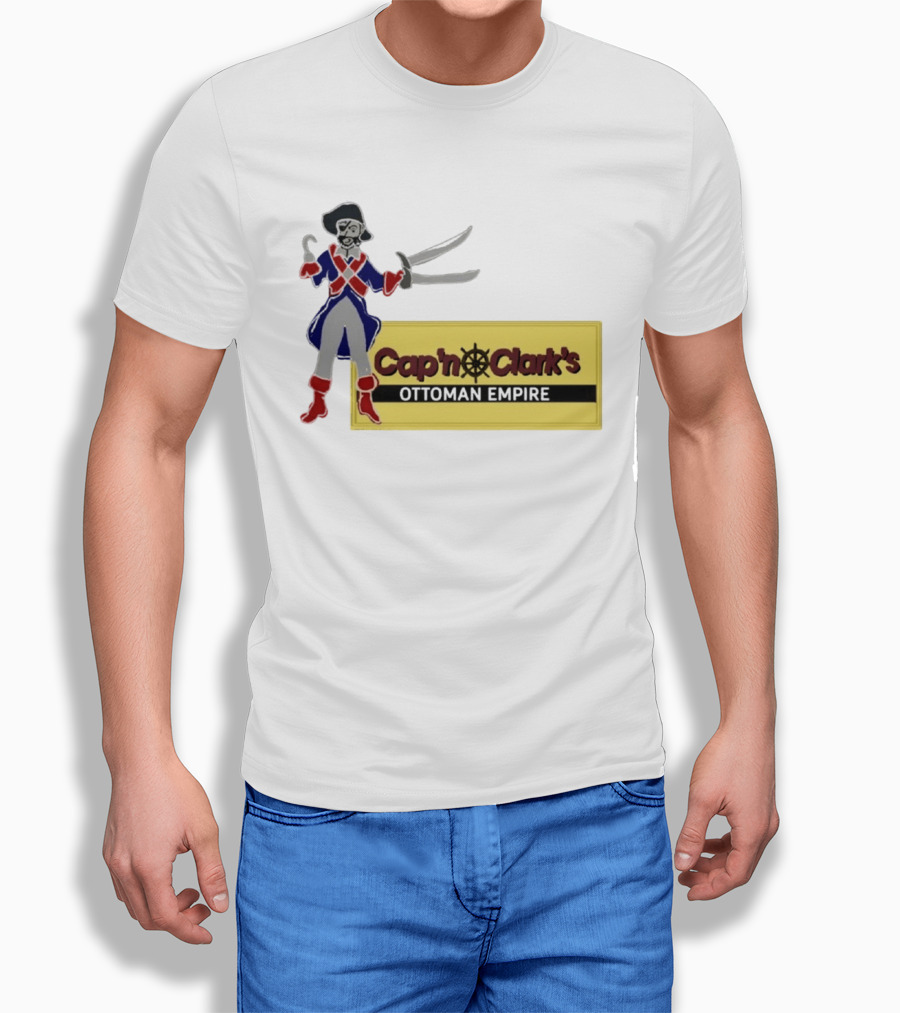 Cap'n Clark's Ottoman Empire Pirate With Crossed Swords T-Shirt