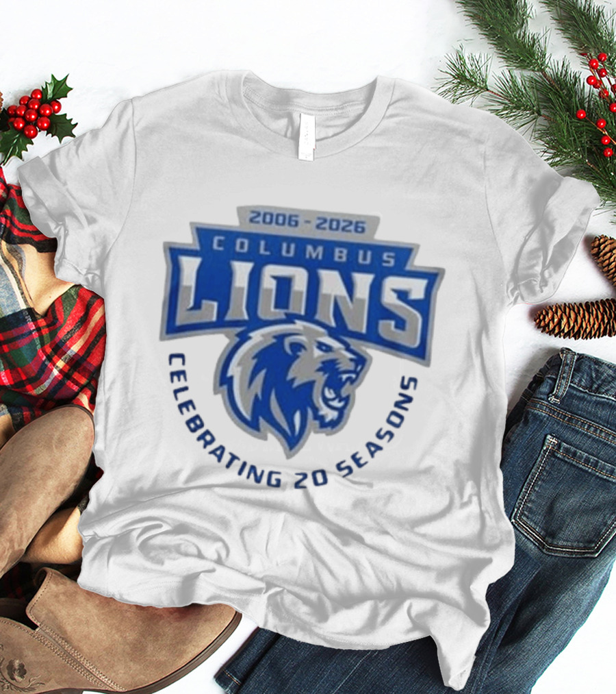 Columbus Lions Celebrating 20 Seasons 2006 2026 T-Shirt