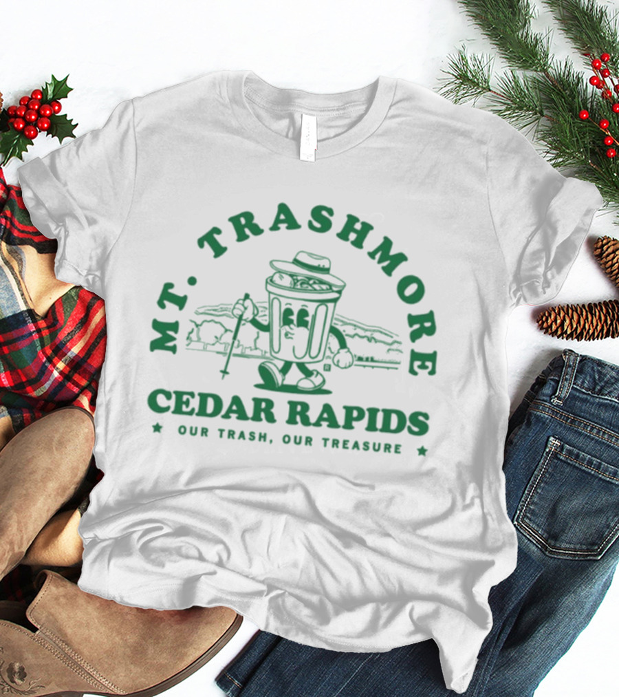 Mt. Trashmore Cedar Rapids Our Trash Our Treasure Ringer T-Shirt
