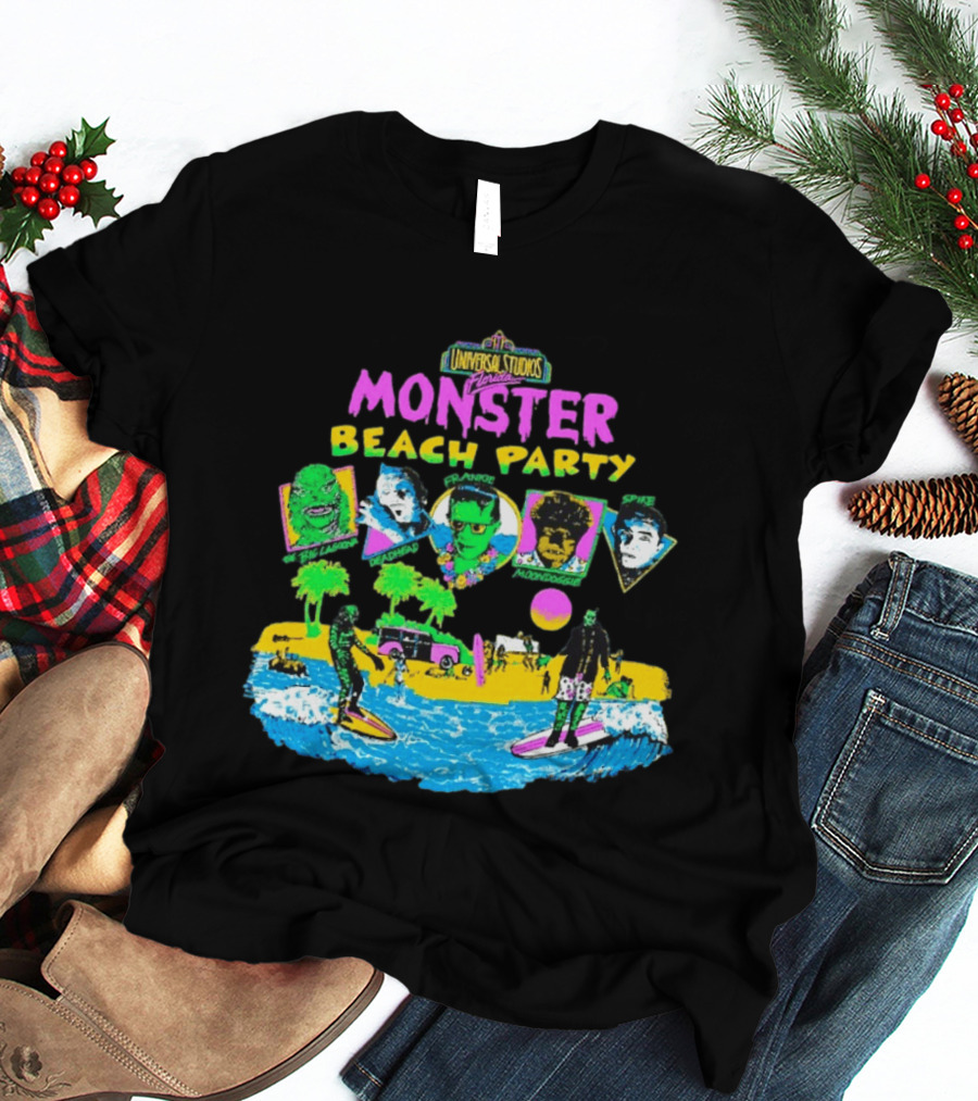 Universal Studios Florida Monster Beach Party The Big Lagoona Deadhead Frankie Retro Style Fun T-Shirt