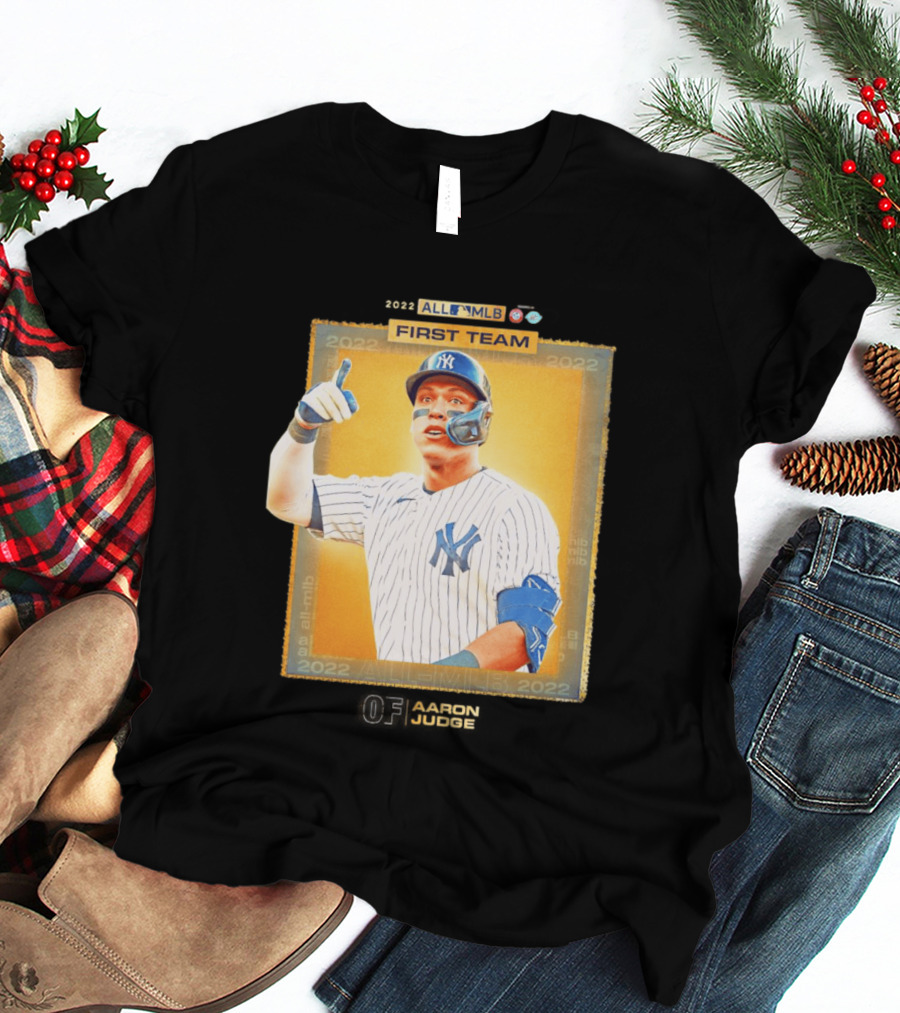 Aaron Judge 2022 All MLB First Team Yankees Player Recognition T-Shirt