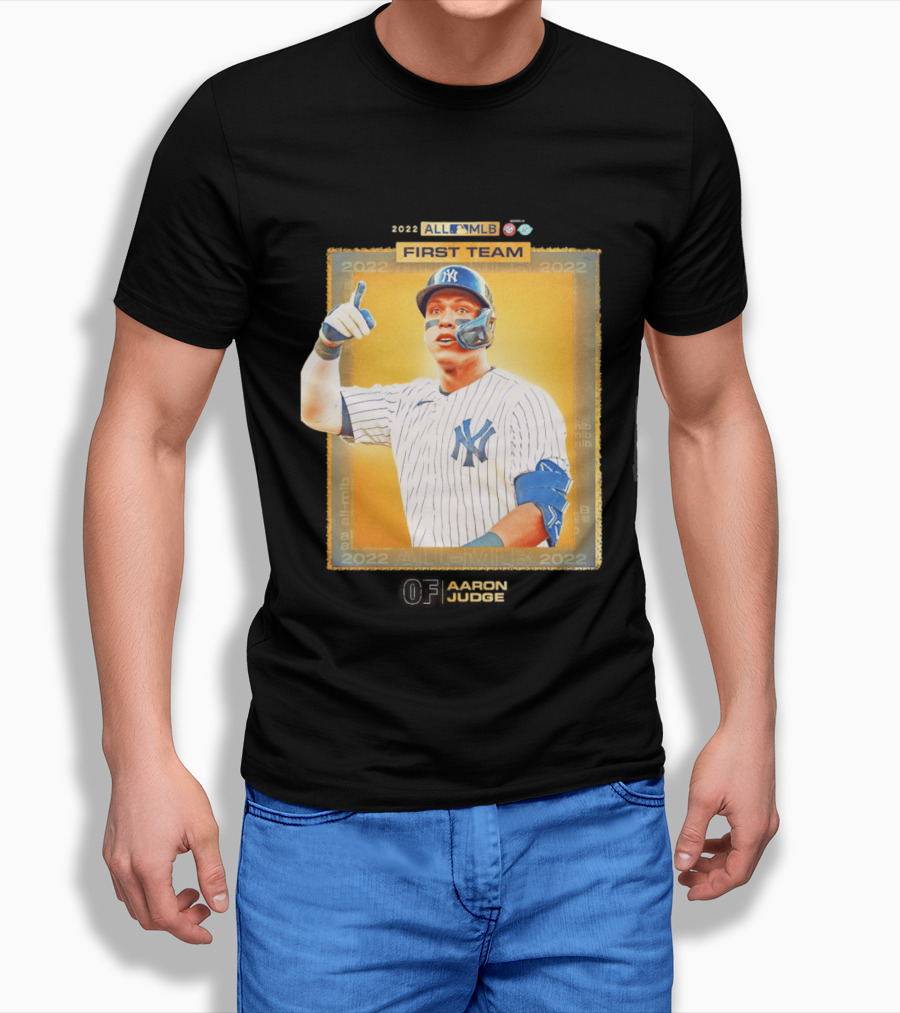 Aaron Judge 2022 All MLB First Team Yankees Player Recognition T-Shirt