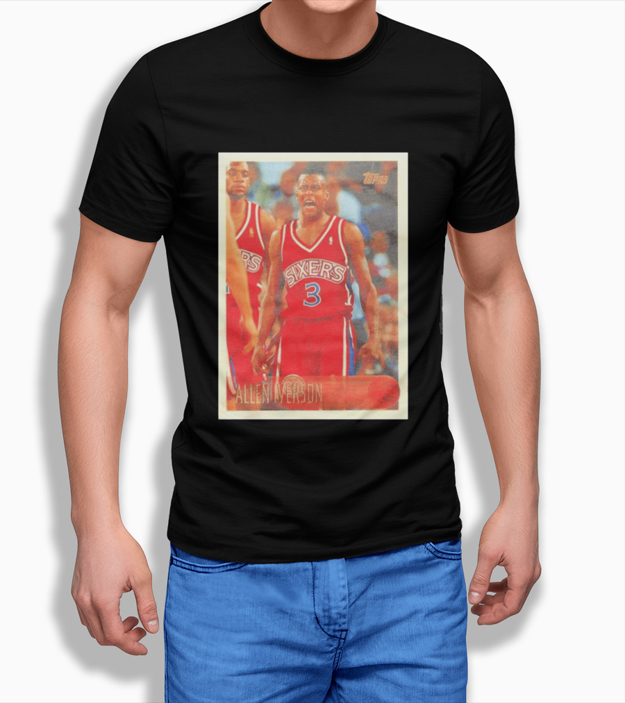 Allen Iverson Topps Philadelphia 76ers NBA Card T-Shirt