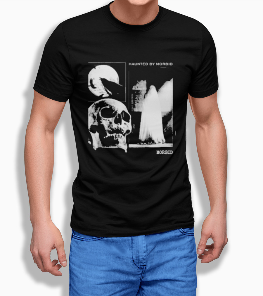 Haunted By Morbid Skull And Ghost Imagery Morbid Podcast T-Shirt