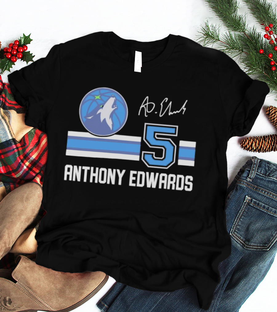 Anthony Edwards Minnesota Timberwolves 5 NBA Signature T-Shirt