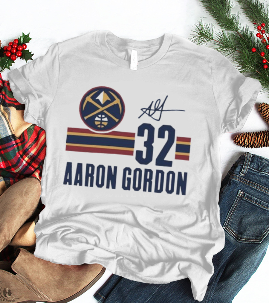 Aaron Gordon Denver Nuggets NBA 32 Basketball Signature T-Shirt