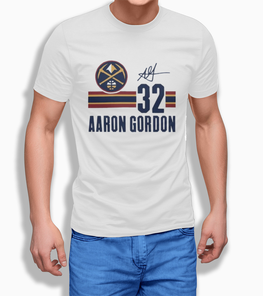 Aaron Gordon Denver Nuggets NBA 32 Basketball Signature T-Shirt
