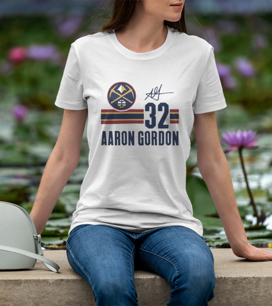 Aaron Gordon Denver Nuggets NBA 32 Basketball Signature T-Shirt