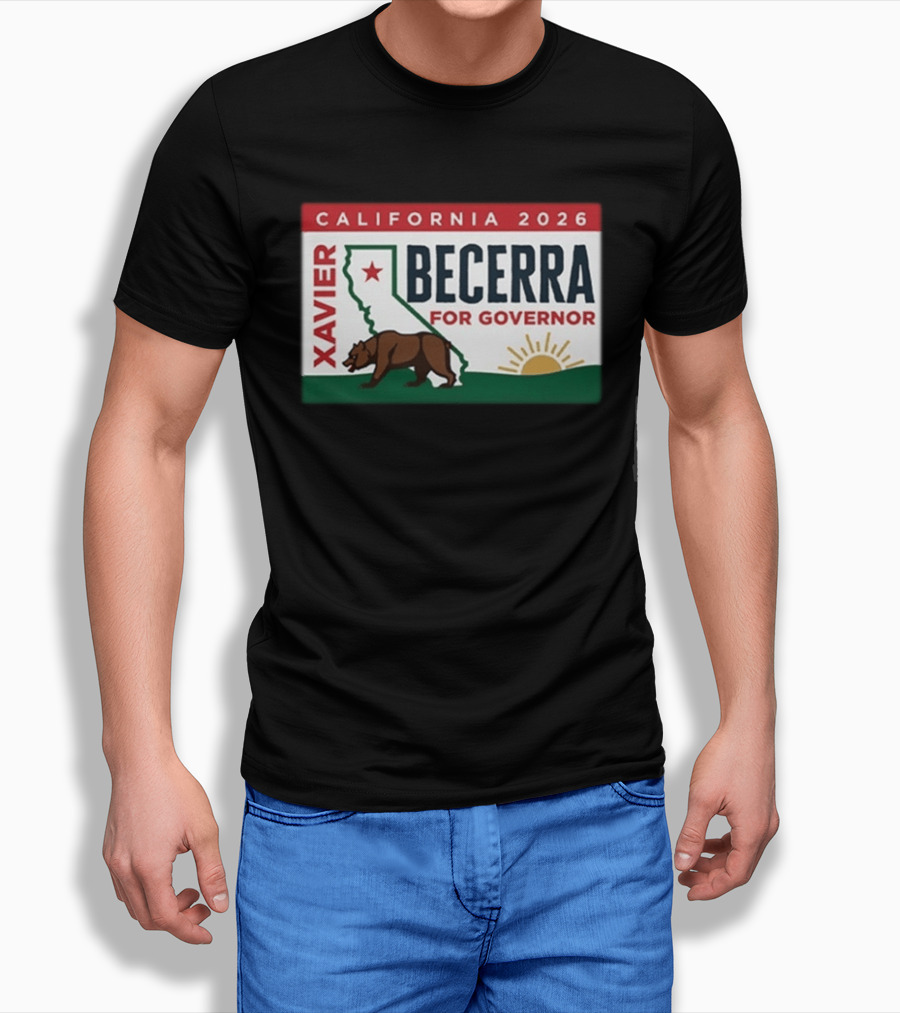 California 2026 Xavier Becerra For Governor Bear And Sun Campaign T-Shirt