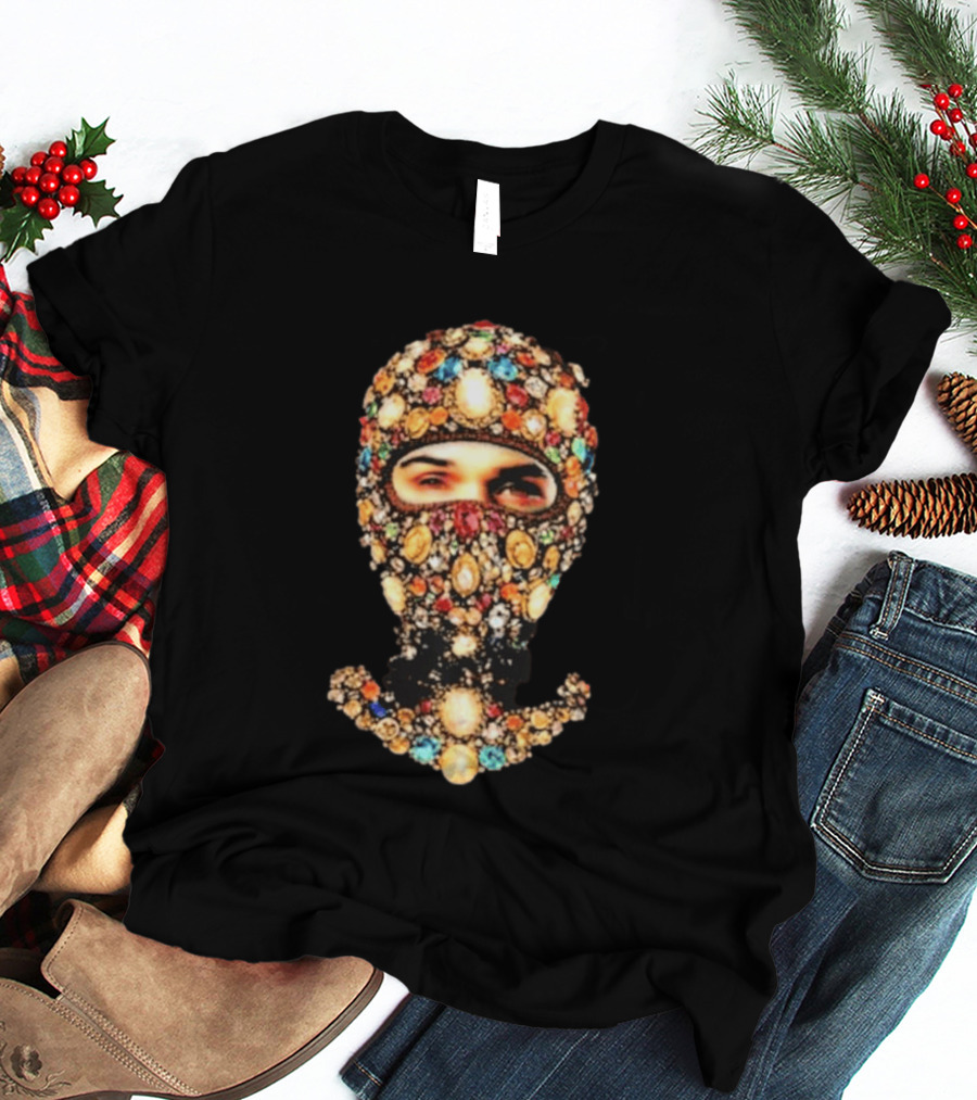 Chris Brown Obvious Gems Jewel Encrusted Balaclava T-Shirt