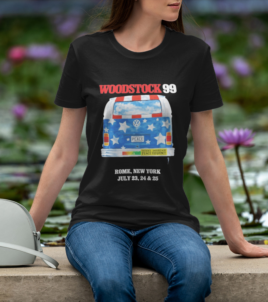 Woodstock 99 Something Very Bad Is Going To Happen Peace Frequency VW Van T-Shirt