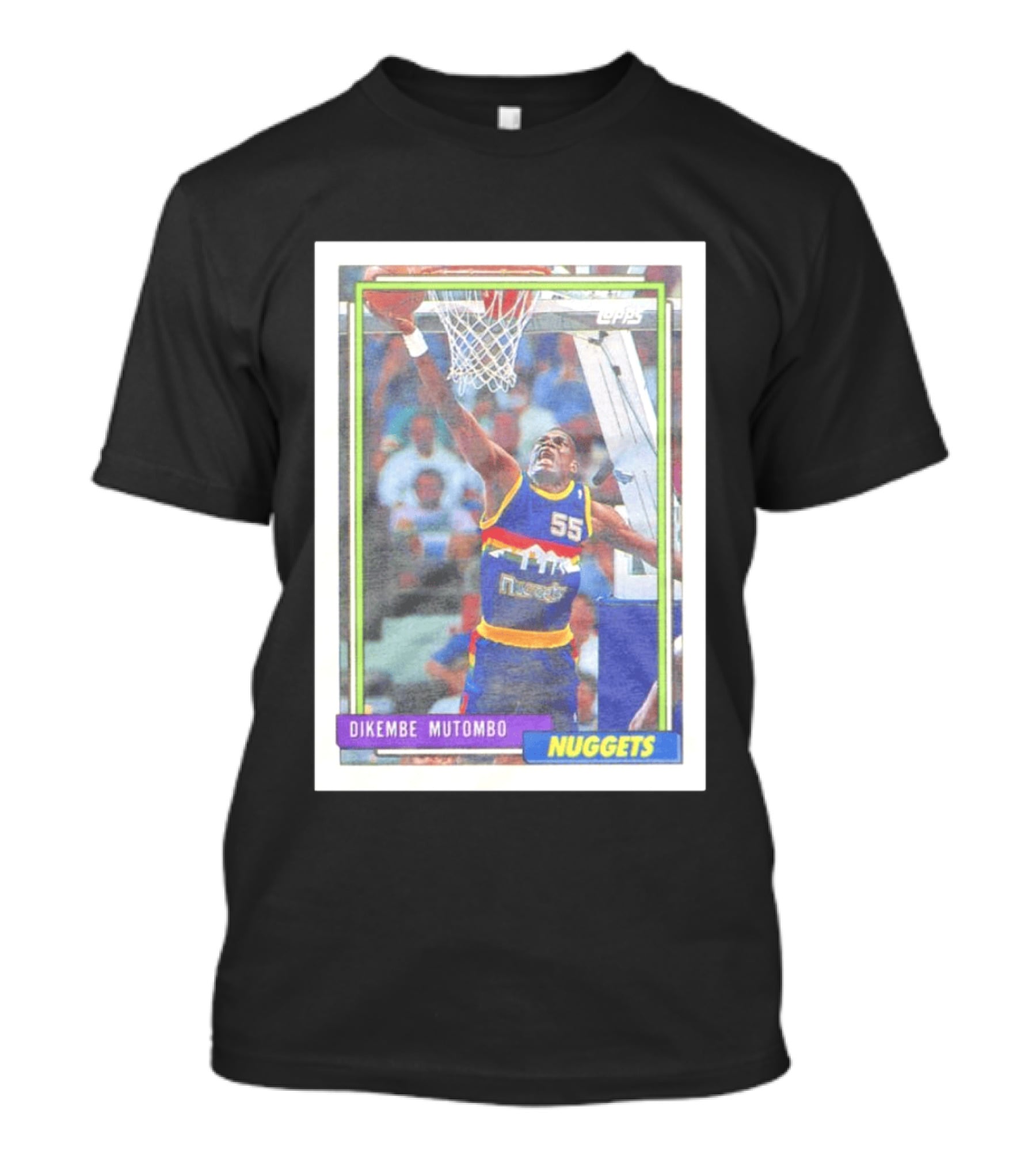 Dikembe Mutombo Topps Denver Nuggets NBA Basketball Card 55 T-Shirt