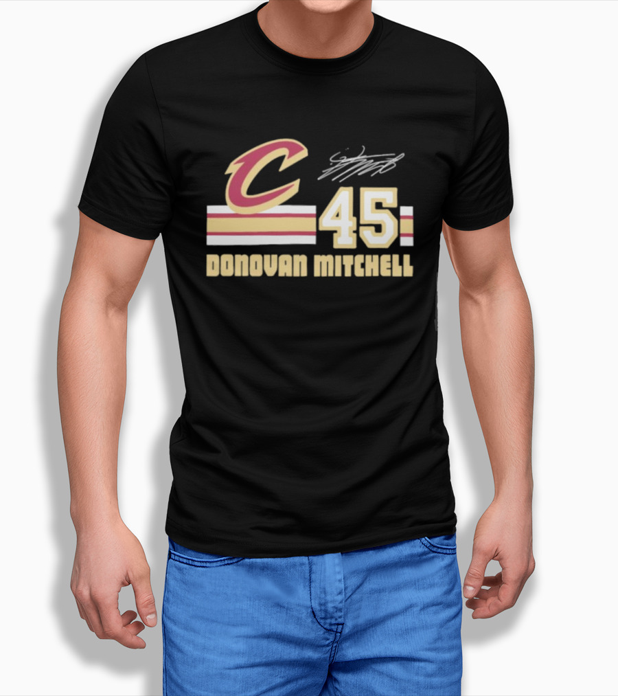 Cleveland Cavaliers Donovan Mitchell 45 Signature NBA T-Shirt