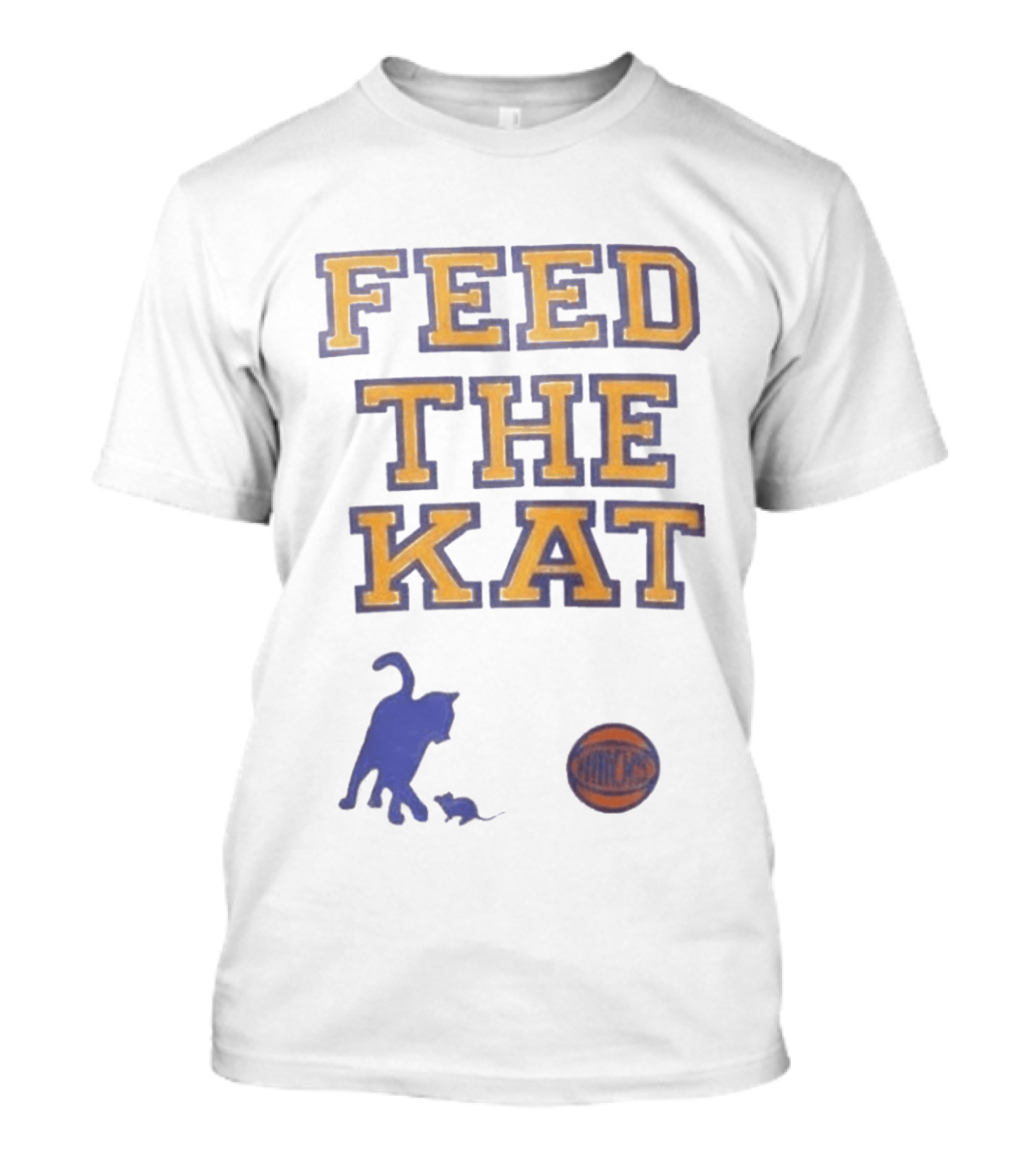 Feed The Kat Knicks Logo Basketball Cat T-Shirt