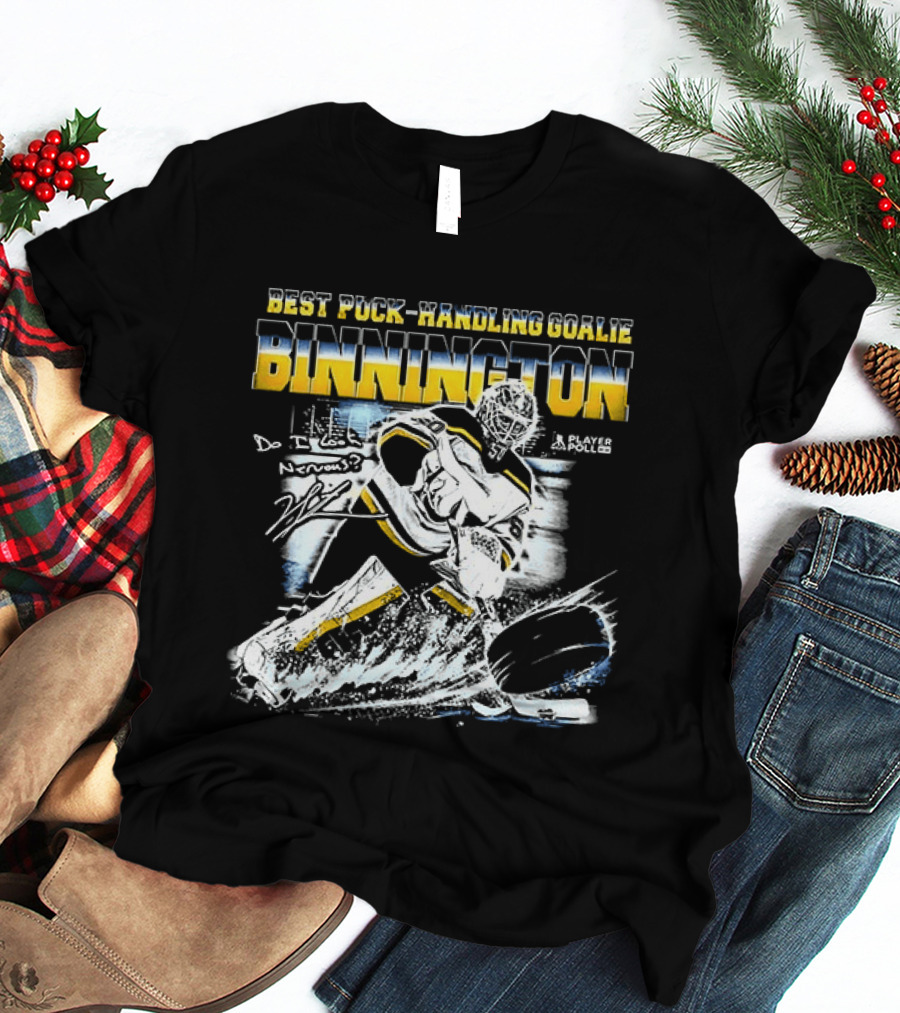 Best Puck Handling Goalie Binnington St. Louis Hockey T-Shirt