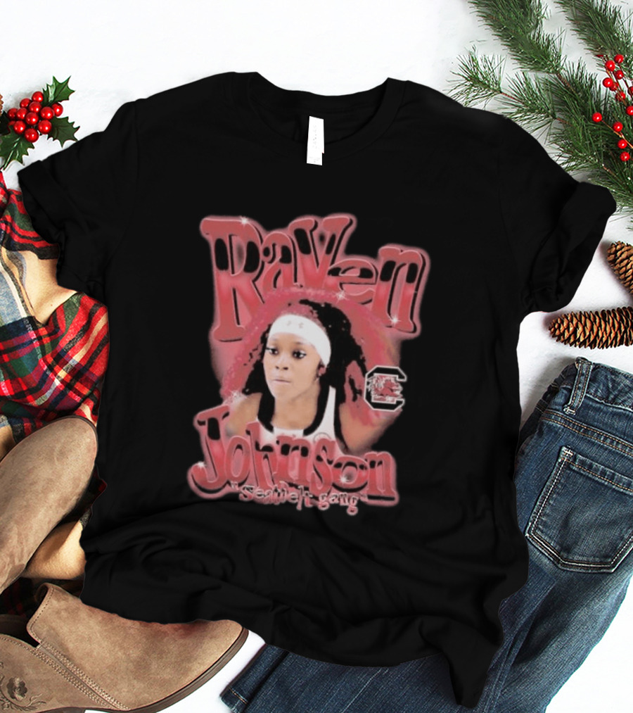 Raven Johnson South Carolina Gamecocks Seatbelt Gang T-Shirt