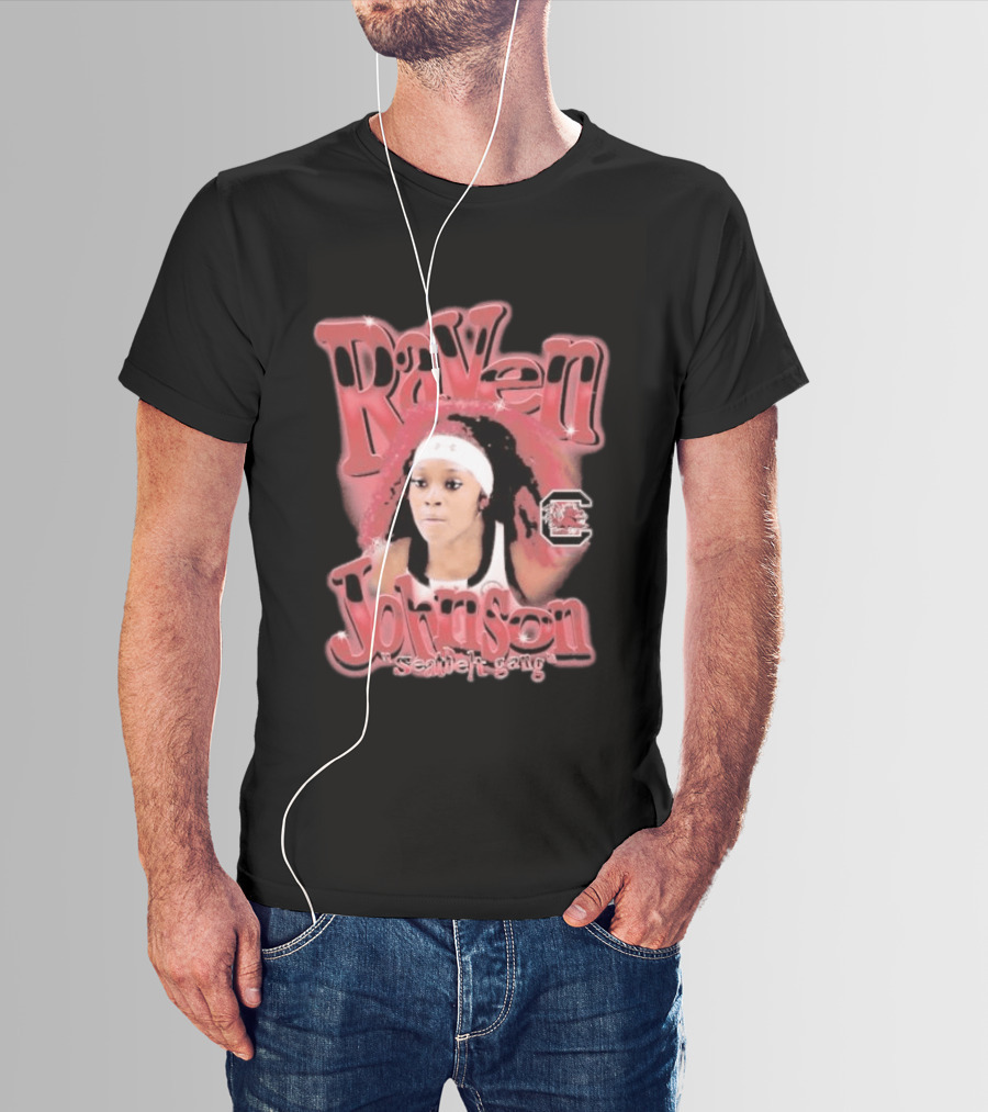 Raven Johnson South Carolina Gamecocks Seatbelt Gang T-Shirt