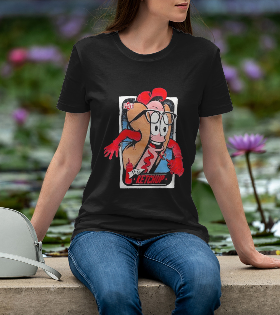 Cleveland Hot Dog Character Glasses Team Ketchup T-Shirt