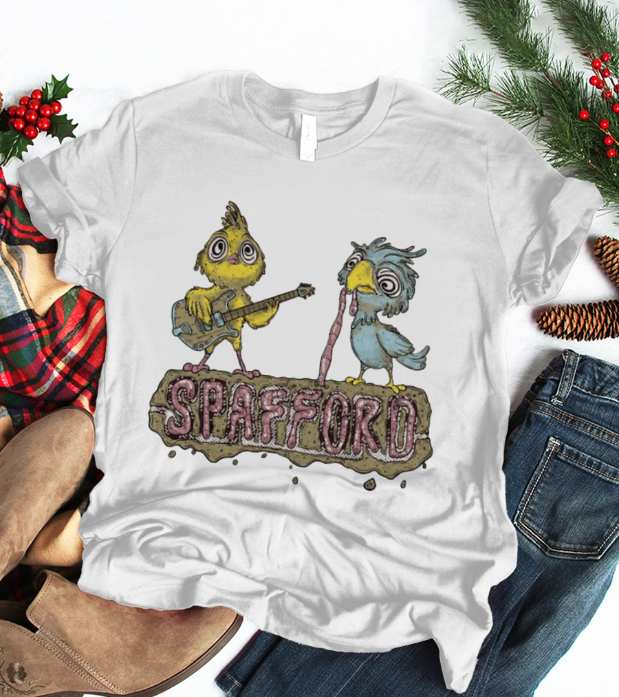 Spafford Birds Playing Guitar And Worm Microphone T-Shirt