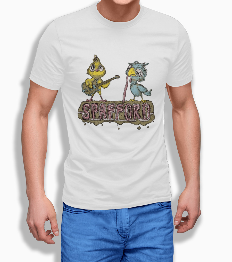 Spafford Birds Playing Guitar and Worm Microphone T-Shirt