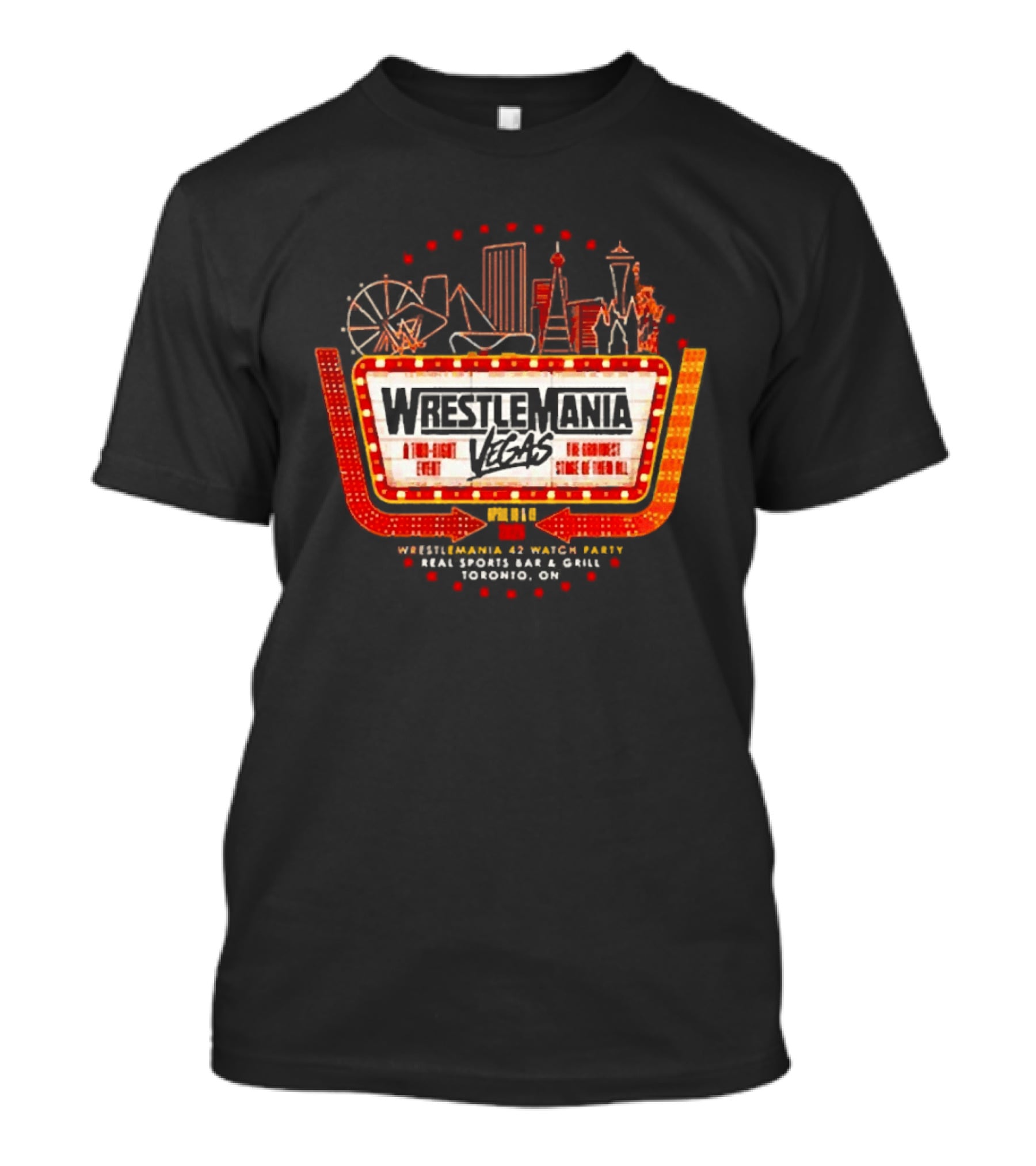 WrestleMania Vegas Skyline Party Fremont St WWE WrestleMania 42 T-Shirt
