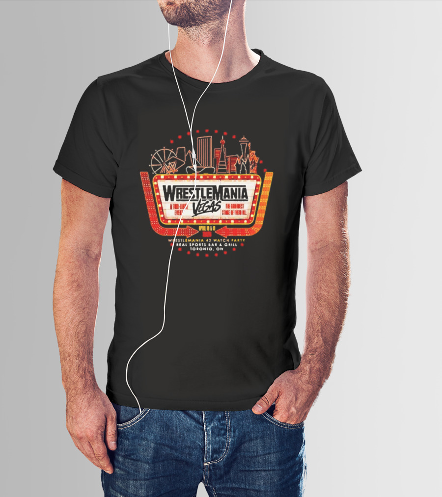 WrestleMania Vegas Skyline Party Fremont St WWE WrestleMania 42 T-Shirt