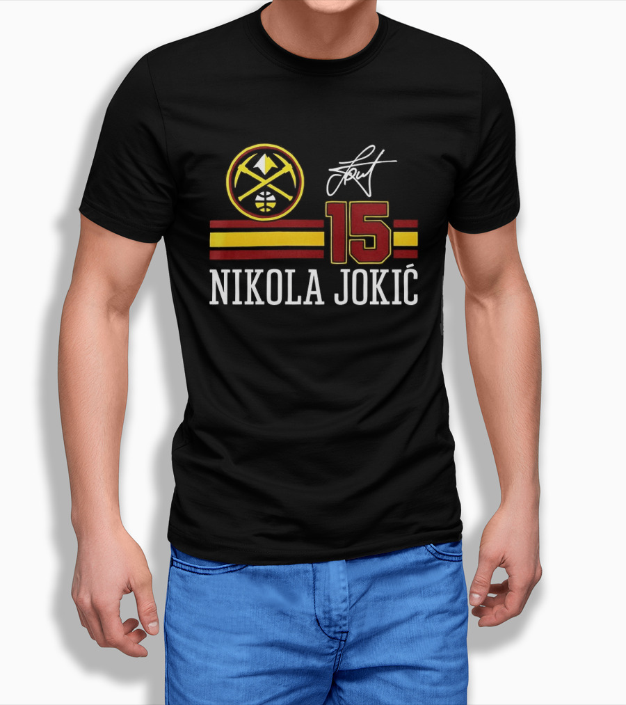 Nikola Jokić 15 Denver Nuggets NBA Signature T-Shirt