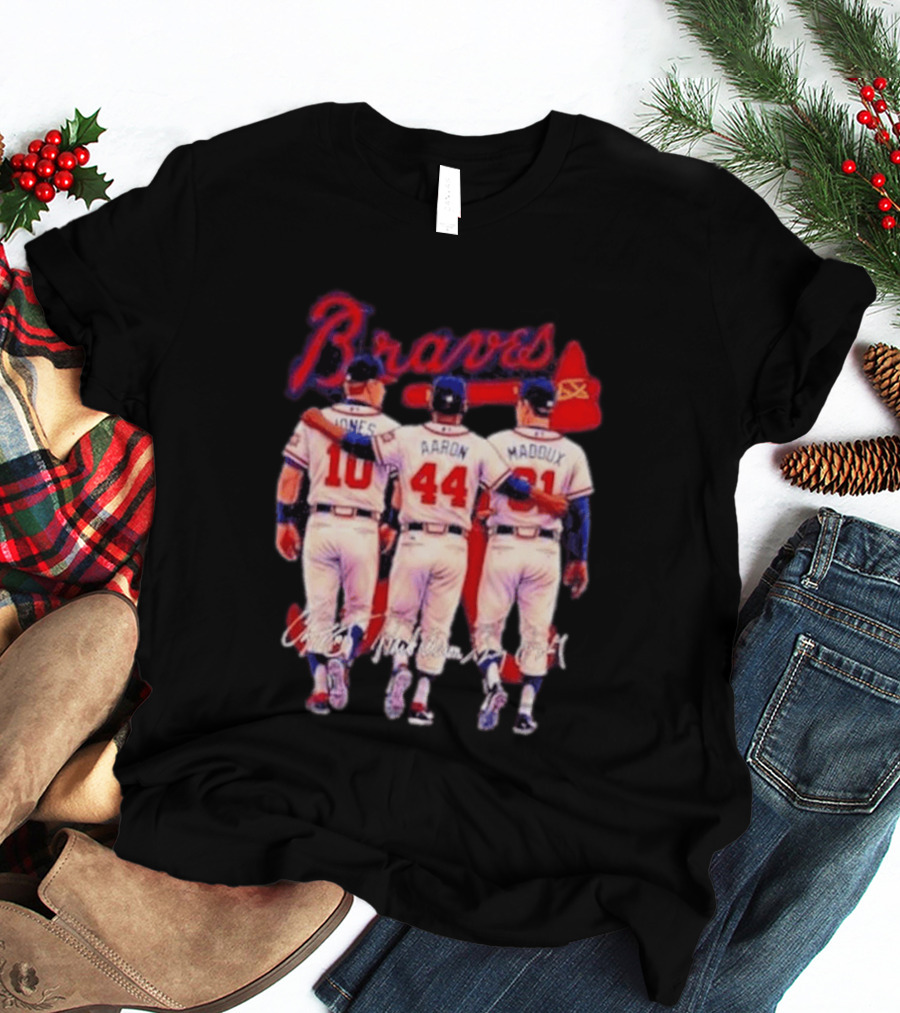 Atlanta Braves Jones Aaron Maddux Iconic Baseball Legends T-Shirt