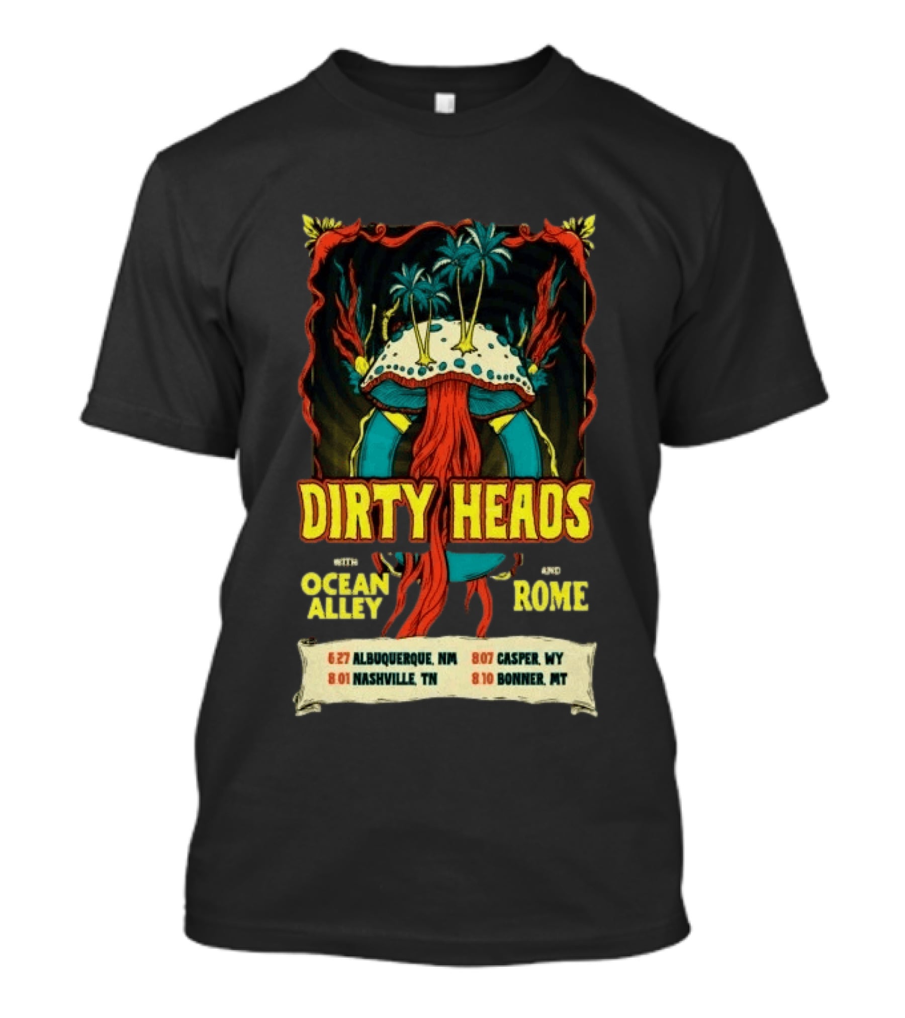 Dirty Heads Ocean Alley Rome Tour 2026 Albuquerque Nashville Casper Bonner T-Shirt