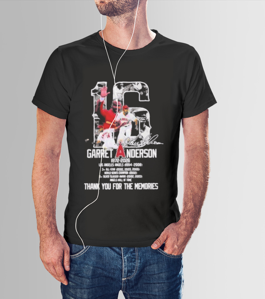 Garret Anderson 1972 2026 Los Angeles Angels Thank You For The Memories T-Shirt