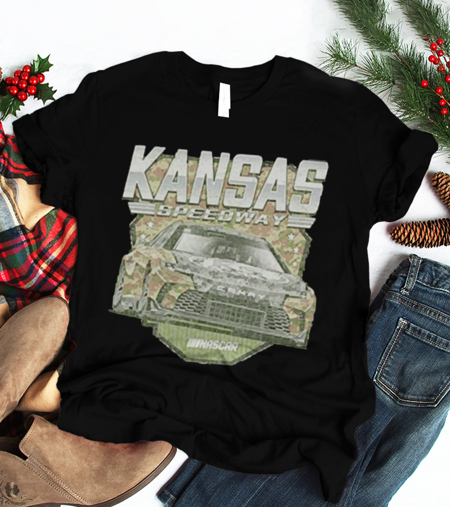 Kansas Speedway Camo Nascar Car Racing Americana T-Shirt