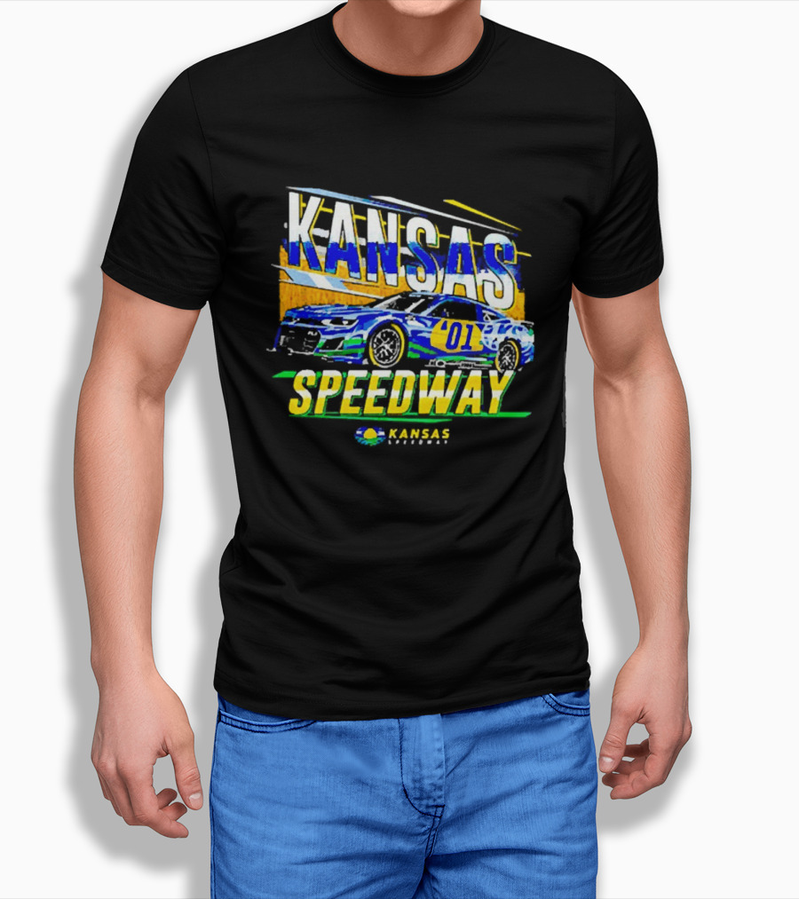 Kansas Speedway 01 Car Racing Wheatfield NASCAR T-Shirt